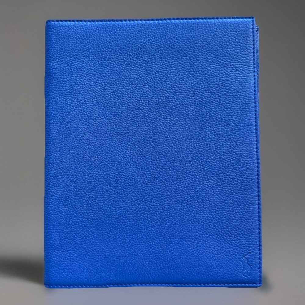 Polo Ralph Lauren Leather Blue‎ Case For Ipad Or Tablet Media Case Embossed NWT